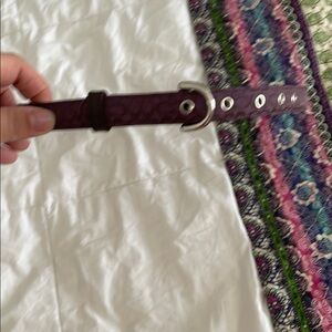 Purple Patterned Belt with Silver Buckle